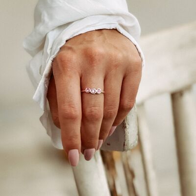 Eday II Handmade Ring Silver - Pink