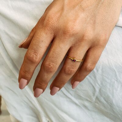 Eday Handmade Ring Gold - Rubinrot