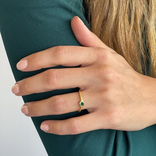 Eday Handmade Ring Gold - Green