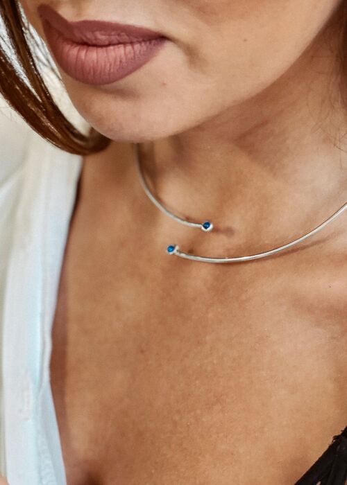 Eday Handmade Necklace Silver - Blue