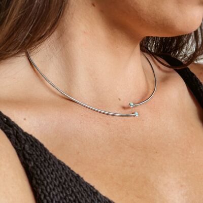 Eday Handmade Necklace Silver - Light Blue