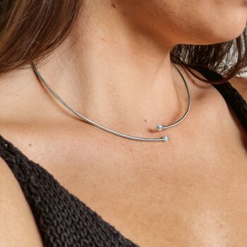 Collier Fait Main Eday Argent - Bleu Clair 1