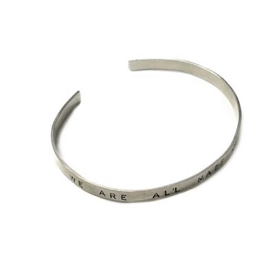 Rundes Zitat-Armband – Silber – platiniertes Messing