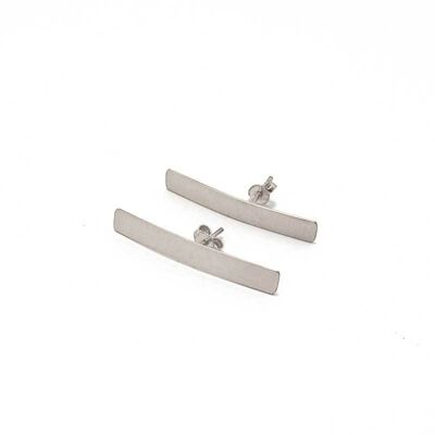 Rails Small Earrings-Silver - Silver
