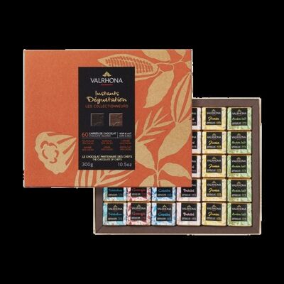 Coffret 60 CARRÉS LES COLLECTIONNEURS VALRHONA 300gr