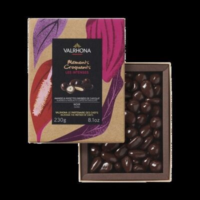 Coffret LES INTENSES Amandes et Noisettes chocolat Noir 230gr VALRHONA