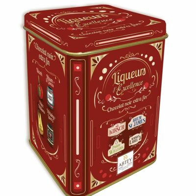 Caja metálica vintage de bombones de licor ABTEY