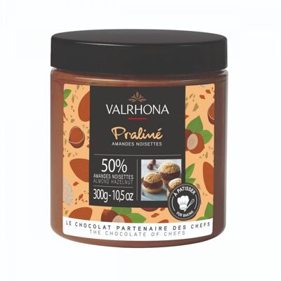 PRALINÉ DE ALMENDRA Y AVELLANA, VALRHONA, BOTE DE 300 gr