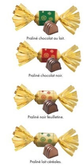 PAPILLOTES chocolat pralinée sac de 1kilo -935gn Revillon 2