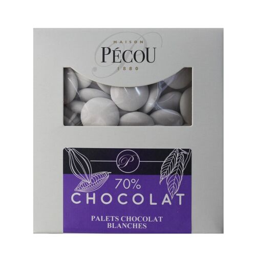 PALETS CHOCO. BLANC 70% CACAO . KG PECOU