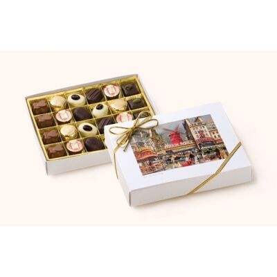 Box of Guyaux chocolates assortment MILK AND DARK VILLE DE PARIS 250gr