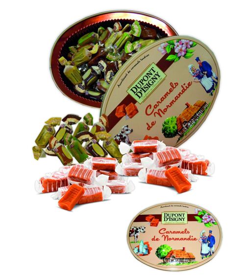Boite ovale assortiment caramels tendres 240g Dupont d'Isigny