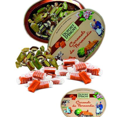 Oval box assortment of soft caramels 240g Dupont d'Isigny