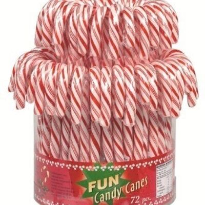 RED CANDY CANES. TUBO OF 1kg (72p-12.8cm)