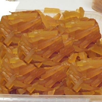 CANDIED GINGER STRIPS, 1 KG BOX