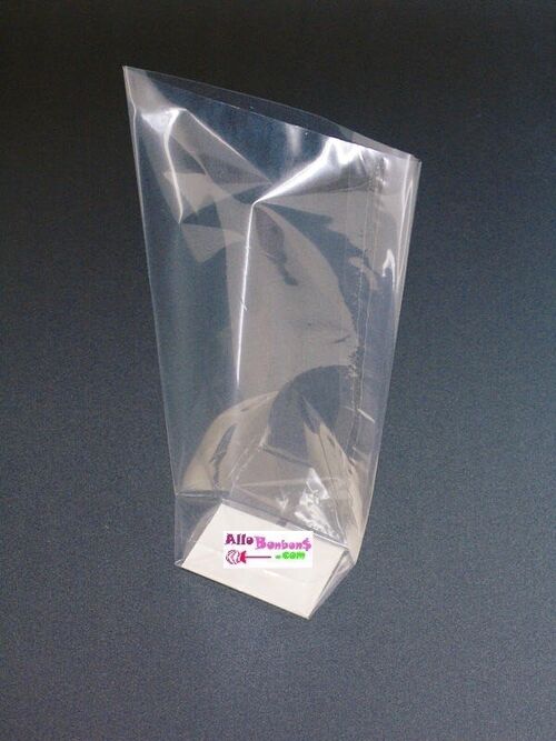 Sacs transparent Fond carton Argent 140 x305 bte de 100