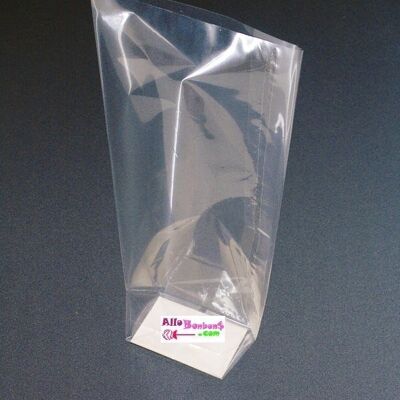 Transparent bags Silver cardboard bottom 140 x 305 box of 100