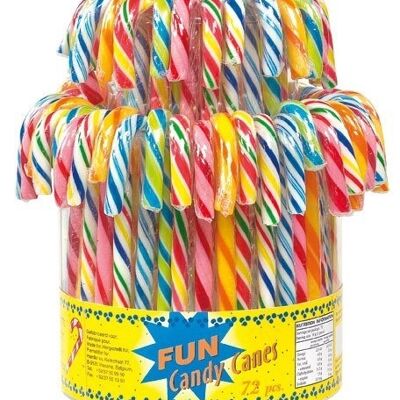 FRUIT CANDY CANES. TUBO OF 1kg (72p-12.8cm)