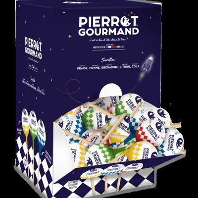 Sucettes Pierrot Gourmand boules, boite de 150