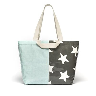 LESTE tote bag in coated cotton giant stars L