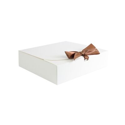 Pack of 12 White Kraft Box with Bow Ribbon