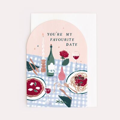 Tarjetas de San Valentín "Fecha favorita" | tarjeta de amor | Tarjeta de aniversario | Tarjeta de San Valentín | Tarjetas de felicitación