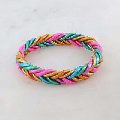 Bracciale rigido buddista intrecciato taglia L - Multi