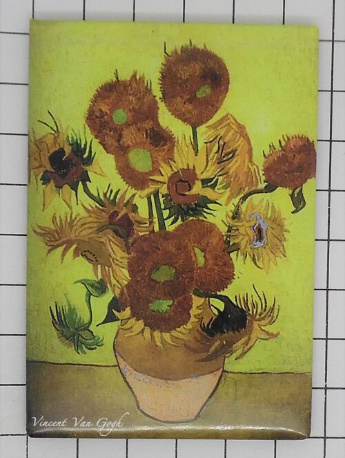 koelkastmagneet van Gogh zonnebloemen