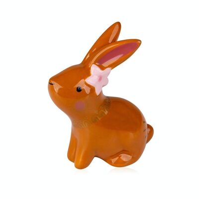 Coniglietto INCANTATO PRIMAVERA realizzato in ceramica, coniglietto decorativo per Pasqua o primavera