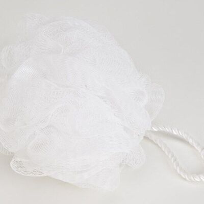 Mesh sponge with white cord, 40g, colour: white, PU