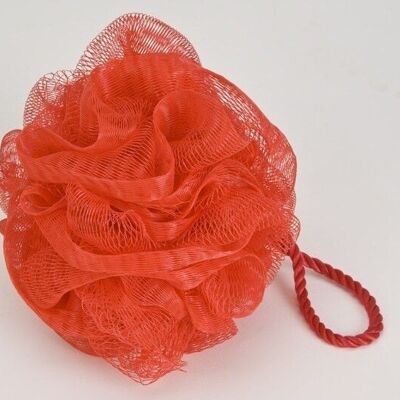 Net sponge with red cord, 40g, colour: red, PU 24