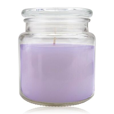Scented candle in glass with lid, 330g, lilac