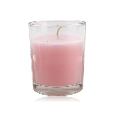 Vela perfumada en vaso, 130 g, 7 x 8,5 cm, aroma: rosa, Fa