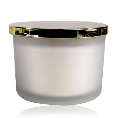 Scented candle large in glass with gold lid, 330g, 11.5