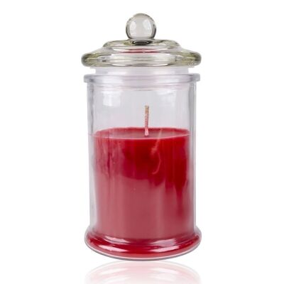Scented candle in glass with lid, 230g, apple-cinnamon