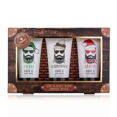 Bath set HIPSTER STYLE XMAS in gift box, incl. 3