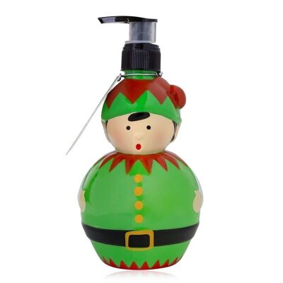 Hand soap BELIVE IN YOURELF in pump dispenser in the shape of an elf, soap dispenser with liquid soap