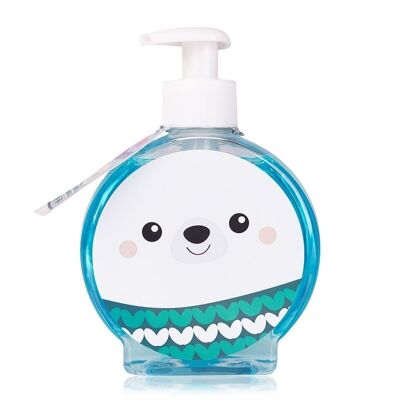 Jabón de manos BEARY CHRISTMAS en dosificador de bomba, motivo: oso polar, dosificador de jabón líquido