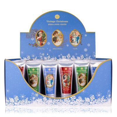 Hand & Nail Cream VINTAGE CHRISTMAS - BLUE in tub