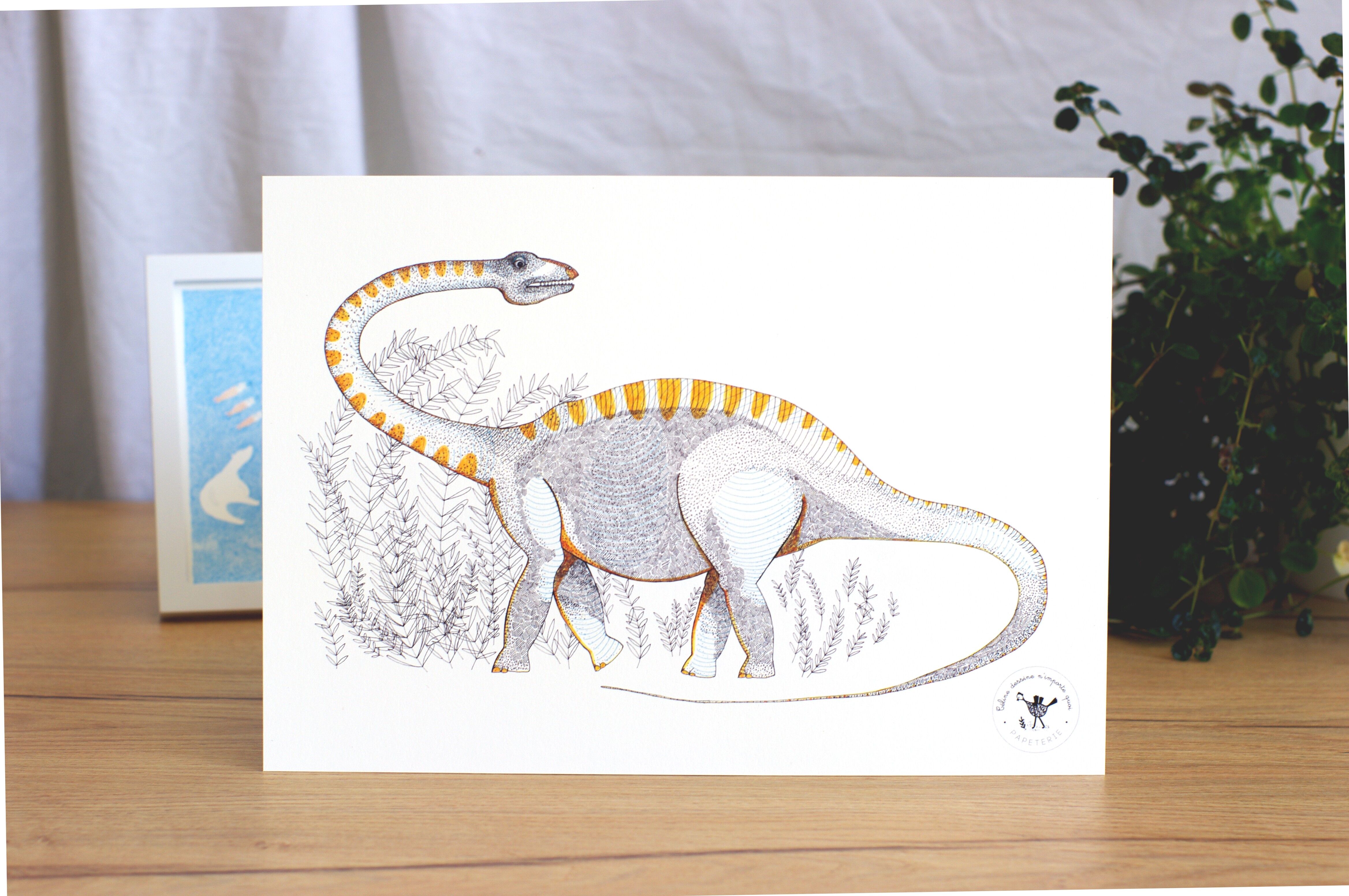 Poster A4 Dinosauro diplodocus