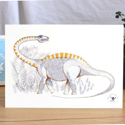 Affiche A4 Dinosaure diplodocus