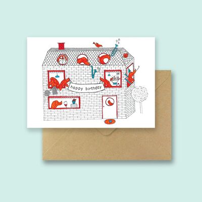 Carte d'anniversaire chiens - avec enveloppe recyclée et sachet transparent biodégradable