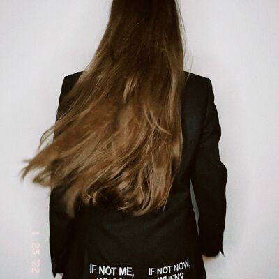 Upcycled Blazer 'IF NOT ME, WHO? IF NOT NOW, WHEN?'