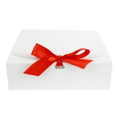 Pack of 12 White Kraft Box with Red Ribbon