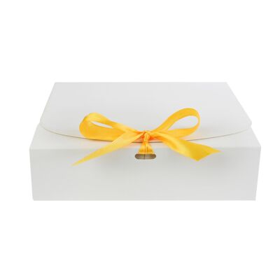 Pack of 12 White Kraft Box with Yellow Bow Ribbon
