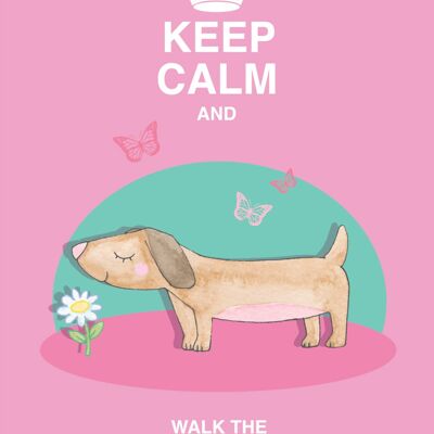 Mantenga la calma y pasee al perro Tarjetas de felicitación