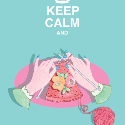 Keep Calm and Knit Greeting Card