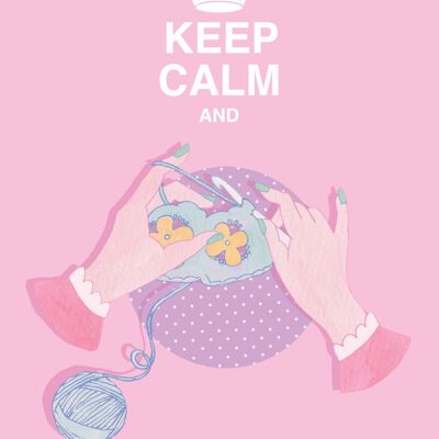 Keep Calm and Crochet Greeting Card