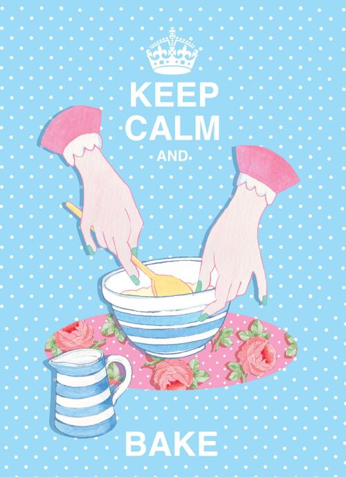 Keep Calm and Bake Greeting Card