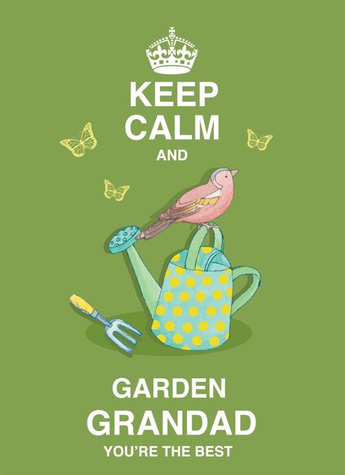 Keep Calm and Garden Grandad Greeting Card